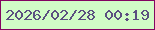 文字の大きさ：5、枠の色：840561、背景の色：d1fdc6、文字の色：5b4f80 無料ブログパーツのブログ時計