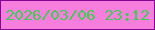 文字の大きさ：3、枠の色：840593、背景の色：f77edc、文字の色：38d04e 無料ブログパーツのブログ時計