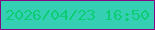 文字の大きさ：5、枠の色：840783、背景の色：35d0b4、文字の色：0dcd74 無料ブログパーツのブログ時計