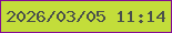 文字の大きさ：1、枠の色：840a96、背景の色：c3dd3a、文字の色：4a504b 無料ブログパーツのブログ時計