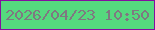 文字の大きさ：4、枠の色：840e9f、背景の色：55d97e、文字の色：7f7881 無料ブログパーツのブログ時計