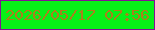 文字の大きさ：2、枠の色：841095、背景の色：07f017、文字の色：ac7f1b 無料ブログパーツのブログ時計