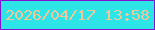 文字の大きさ：2、枠の色：8411cf、背景の色：2de4e7、文字の色：f3c598 無料ブログパーツのブログ時計