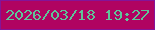 文字の大きさ：5、枠の色：841499、背景の色：b00361、文字の色：5fc599 無料ブログパーツのブログ時計