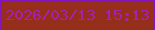 文字の大きさ：5、枠の色：8414bc、背景の色：952f1b、文字の色：a91fae 無料ブログパーツのブログ時計