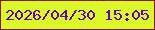 文字の大きさ：1、枠の色：841801、背景の色：dbf828、文字の色：5f06bb 無料ブログパーツのブログ時計