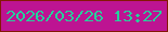 文字の大きさ：1、枠の色：841805、背景の色：bd1492、文字の色：26d09c 無料ブログパーツのブログ時計