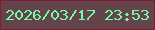 文字の大きさ：1、枠の色：841a33、背景の色：62444a、文字の色：78f9a5 無料ブログパーツのブログ時計