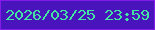 文字の大きさ：3、枠の色：841ae9、背景の色：4a14bc、文字の色：44e5a3 無料ブログパーツのブログ時計