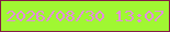 文字の大きさ：5、枠の色：841b47、背景の色：a0f732、文字の色：e48ddc 無料ブログパーツのブログ時計