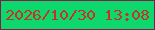 文字の大きさ：4、枠の色：841c47、背景の色：0dd86d、文字の色：c83222 無料ブログパーツのブログ時計