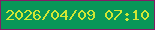 文字の大きさ：2、枠の色：841c66、背景の色：089758、文字の色：d1e734 無料ブログパーツのブログ時計