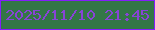 文字の大きさ：5、枠の色：841dfa、背景の色：337646、文字の色：8843d7 無料ブログパーツのブログ時計