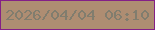 文字の大きさ：3、枠の色：841f87、背景の色：ae8d72、文字の色：817d6e 無料ブログパーツのブログ時計