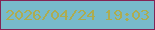 文字の大きさ：3、枠の色：842354、背景の色：78bacb、文字の色：adac51 無料ブログパーツのブログ時計