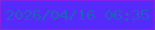 文字の大きさ：5、枠の色：8424e1、背景の色：552bfb、文字の色：2160bc 無料ブログパーツのブログ時計