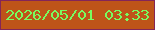 文字の大きさ：1、枠の色：842558、背景の色：be5419、文字の色：78fc60 無料ブログパーツのブログ時計