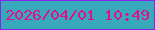文字の大きさ：3、枠の色：8425eb、背景の色：38a9bb、文字の色：e10e90 無料ブログパーツのブログ時計