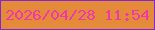 文字の大きさ：4、枠の色：8427d2、背景の色：e38b38、文字の色：f038a8 無料ブログパーツのブログ時計
