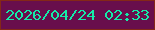 文字の大きさ：4、枠の色：842817、背景の色：680e4c、文字の色：14eca9 無料ブログパーツのブログ時計