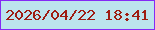 文字の大きさ：4、枠の色：842af5、背景の色：bce4ed、文字の色：9e1d12 無料ブログパーツのブログ時計