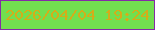 文字の大きさ：4、枠の色：842ba6、背景の色：72df4f、文字の色：d4ad19 無料ブログパーツのブログ時計