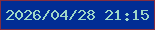 文字の大きさ：3、枠の色：842d40、背景の色：012d95、文字の色：9fd7c7 無料ブログパーツのブログ時計