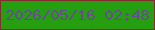 文字の大きさ：5、枠の色：842e2f、背景の色：259e10、文字の色：694a95 無料ブログパーツのブログ時計
