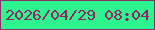 文字の大きさ：3、枠の色：84316a、背景の色：2df48e、文字の色：922360 無料ブログパーツのブログ時計
