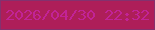 文字の大きさ：2、枠の色：84316e、背景の色：ae1e59、文字の色：c22396 無料ブログパーツのブログ時計
