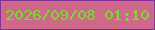 文字の大きさ：1、枠の色：84319a、背景の色：d06989、文字の色：70df28 無料ブログパーツのブログ時計
