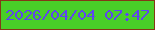 文字の大きさ：2、枠の色：843816、背景の色：49cf28、文字の色：5e45ee 無料ブログパーツのブログ時計