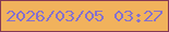 文字の大きさ：2、枠の色：843856、背景の色：f1b25c、文字の色：8470cf 無料ブログパーツのブログ時計