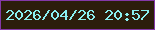 文字の大きさ：5、枠の色：8438a7、背景の色：2c1d0b、文字の色：8af0f0 無料ブログパーツのブログ時計