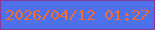 文字の大きさ：5、枠の色：8439a1、背景の色：4f70e8、文字の色：f16c34 無料ブログパーツのブログ時計
