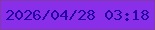 文字の大きさ：2、枠の色：8439aa、背景の色：892fea、文字の色：2503a5 無料ブログパーツのブログ時計