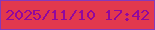 文字の大きさ：3、枠の色：8439bb、背景の色：e1384e、文字の色：92079d 無料ブログパーツのブログ時計