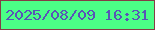 文字の大きさ：5、枠の色：843d45、背景の色：4bff86、文字の色：5954b7 無料ブログパーツのブログ時計