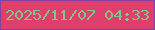 文字の大きさ：3、枠の色：8441a0、背景の色：de3f6d、文字の色：82c684 無料ブログパーツのブログ時計