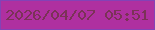 文字の大きさ：2、枠の色：8442b6、背景の色：af30a0、文字の色：7b3257 無料ブログパーツのブログ時計