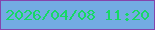 文字の大きさ：1、枠の色：8444ac、背景の色：73abe3、文字の色：16d965 無料ブログパーツのブログ時計