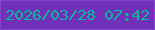 文字の大きさ：1、枠の色：8444c9、背景の色：7030b9、文字の色：09ba9a 無料ブログパーツのブログ時計
