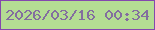 文字の大きさ：1、枠の色：8448ae、背景の色：b4dd93、文字の色：836e9f 無料ブログパーツのブログ時計