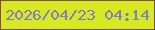 文字の大きさ：4、枠の色：844b33、背景の色：d7ea1f、文字の色：807ad2 無料ブログパーツのブログ時計