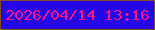 文字の大きさ：2、枠の色：844d26、背景の色：2504e5、文字の色：fb0d83 無料ブログパーツのブログ時計
