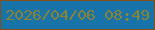 文字の大きさ：5、枠の色：844e1a、背景の色：1873a8、文字の色：8a8234 無料ブログパーツのブログ時計