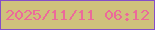文字の大きさ：1、枠の色：844ec9、背景の色：cfc17c、文字の色：ec6a9a 無料ブログパーツのブログ時計