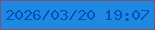 文字の大きさ：2、枠の色：844f74、背景の色：1e89e0、文字の色：0751bd 無料ブログパーツのブログ時計