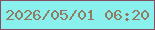 文字の大きさ：1、枠の色：845061、背景の色：89f0ee、文字の色：8f7c60 無料ブログパーツのブログ時計