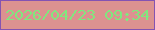 文字の大きさ：1、枠の色：8453b2、背景の色：dc9290、文字の色：81e77e 無料ブログパーツのブログ時計